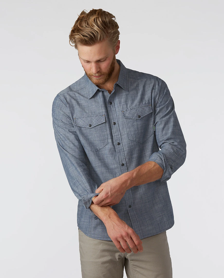 Wholesale 👏 Stio Men's Ashton Chambray 👚 Shirt - Past Season 🛒 4 Wholesale 👏 Stio Men's Ashton Chambray 👚 Shirt - Past Season 🛒 - Image 4