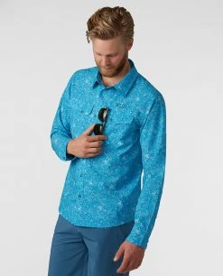 Budget 💯 Stio Men's CFS 👚 Shirt 🧨 44 Budget 💯 Stio Men's CFS 👚 Shirt 🧨 -Stio Sales Shop M CFS Shirt Rapid Blue Floral 2