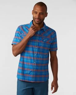 Budget ❤️ Stio Men's Eddy 👕 Shirt SS 👏 36 Budget ❤️ Stio Men's Eddy 👕 Shirt SS 👏 -Stio Sales Shop M Eddy Shirt SS Blue Jolt Plaid 1