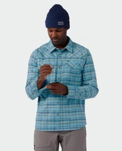 Hot Sale 🛒 Stio Men's Eddy Slope 👕 Shirt ✔️ -Stio Sales Shop M Eddy Slope Shirt Dusty Denim 3