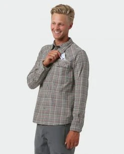 Hot Sale 🛒 Stio Men's Eddy Slope 👕 Shirt ✔️ -Stio Sales Shop M Eddy Slope Shirt LS Powder Fox Plaid 2