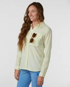 Flash Sale 🎁 Stio Women's Eddy Guide 👕 Shirt LS 🤩 -Stio Sales Shop W Eddy Guide Shirt Honey Dew 2