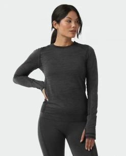 Outlet ✨ Stio Women's Basis® Seamless Tech Crew 🧨 31 Outlet ✨ Stio Women's Basis® Seamless Tech Crew 🧨 -Stio Sales Shop W Full Range Seamless Crew Boundary Black Heather 1