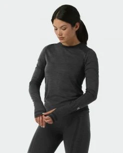 Outlet ✨ Stio Women's Basis® Seamless Tech Crew 🧨 32 Outlet ✨ Stio Women's Basis® Seamless Tech Crew 🧨 -Stio Sales Shop W Full Range Seamless Crew Boundary Black Heather 2