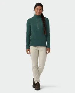 Budget 🤩 Stio Women's Turpin Fleece Half Zip ✨ -Stio Sales Shop W Turpin Fleece Half Zip Treeline Green Heather 3